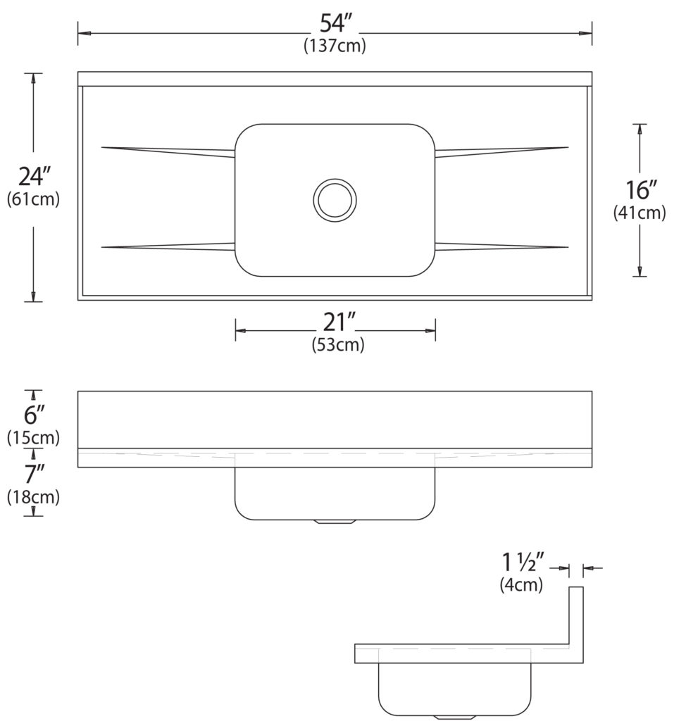 Drainboard Sink Countertop 8510LR Novanni Stainless Inc.
